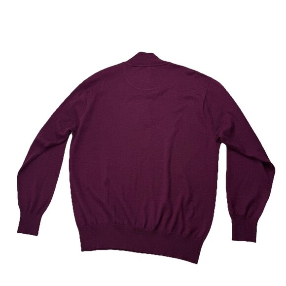 Orvis Mens L Purple Wool 1/4 Zip Up Long Sleeve Pullover Sweater - Picture 2 of 7